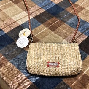 Sakroots Woven Beige Crossbody Bag